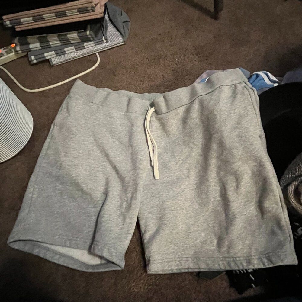 Lands End Serious Sweats Casual Running Lounge Shorts Grey PLUS XL
